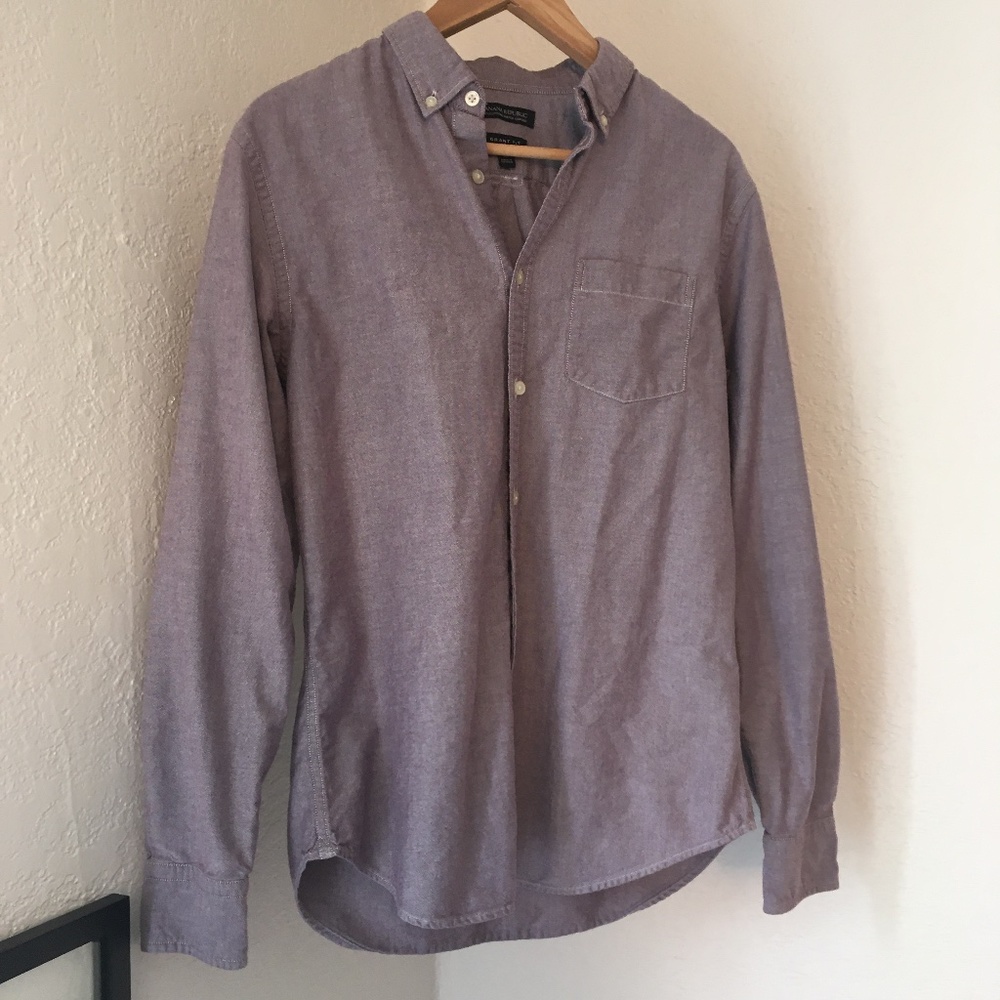 Banana Republic Purple Oxford Button-Down Shirt